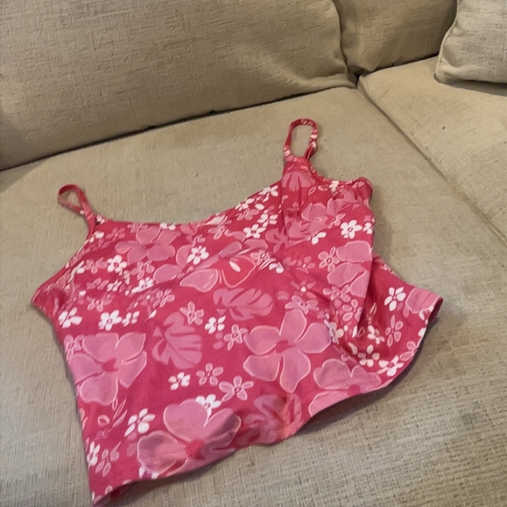 SHEIN Pink Floral Tank Top